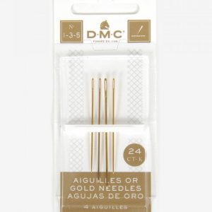 Set de agujas para bordar DMC bañadas en oro