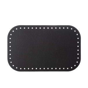 Base rectangular polipiel negro 28x17.5 cm